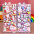 3D Puffy Cartoon Stickers – Rabbit, Capybara & Bear | 2 Pcs Puffy Craft Stickers Qme Rabbit