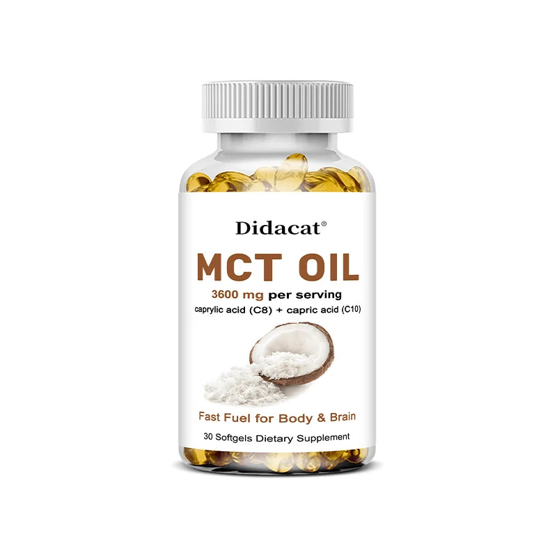 MCT Oil Capsules 3600mg – C8 & C10 Softgels, Non-GMO MCT Oil Supplement Qst 30 count-1 bottle