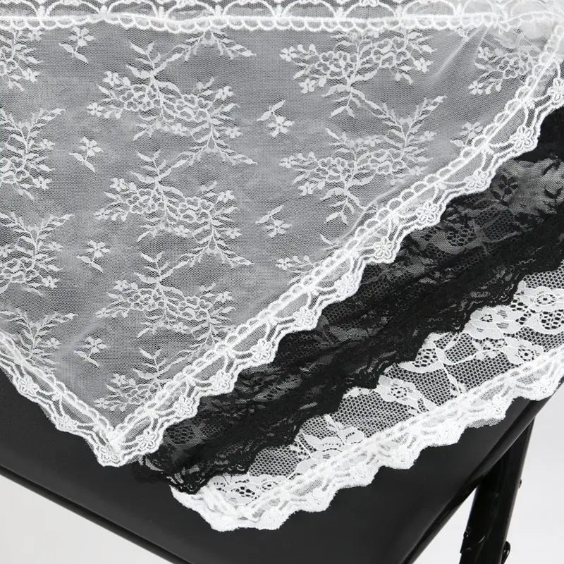 Y2K Lace Flower Triangle Scarf – Belt, Headband & Turban Triangle Scarf Qme