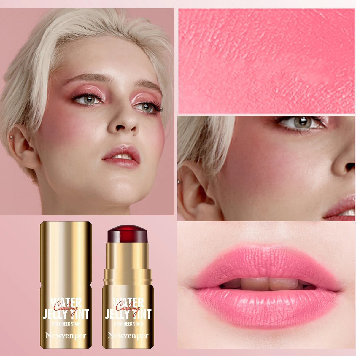 3-Pack Water Jelly Tint Blush Stick – Waterproof & Moisturizing Blush Tint Stick Qst