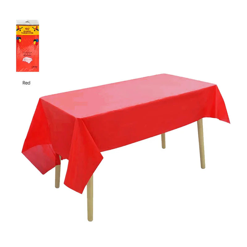 Disposable Waterproof Tablecloths – PE Party & Camping Cover Disposable Tablecloth Qme Red 1PCS 137X183cm