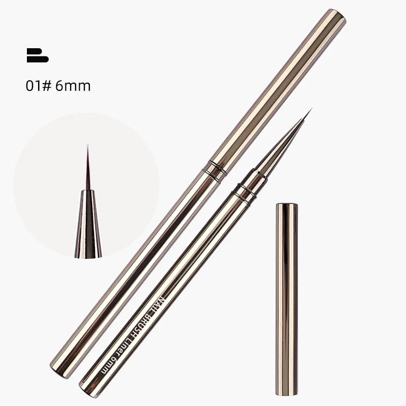 Nail Art Liner Brushes Set – Striping & Detail Drawing Pens Nail Art Brush Set Qme 6MM China Mainland