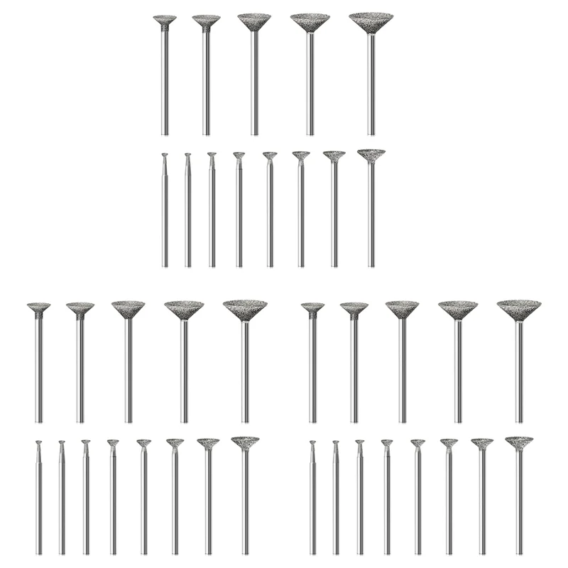 Diamond Burr Bits Set – Stone Carving & Polishing Kit for Dremel Rotary Tool Bit Set Qme As Shown