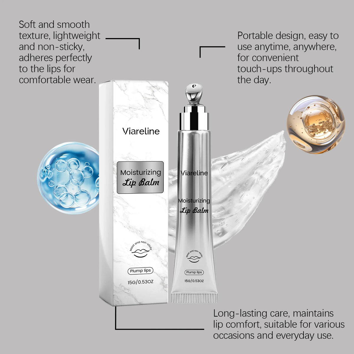VIARELINE Moisturizing Lip Balm – Nourishing & Brightening Lip Balm Qst