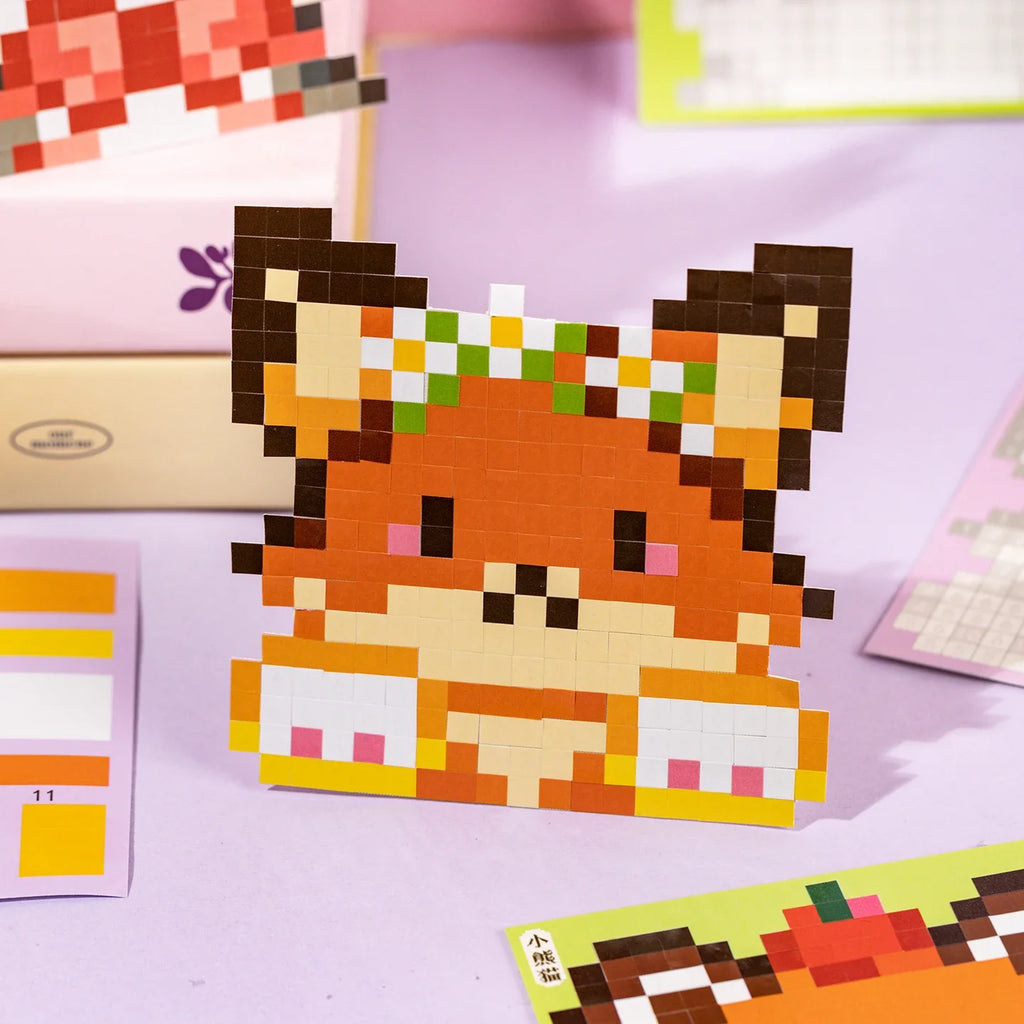 24 Sheets Cute Animal Pixel Collage Stickers – DIY Crafts Craft Sticker Set Qme
