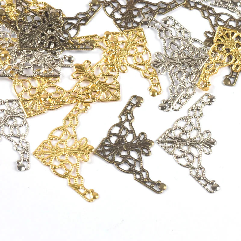 Antique Metal Filigree Corner Protector Wraps – Set of 3 Filigree Corner Wraps Qme