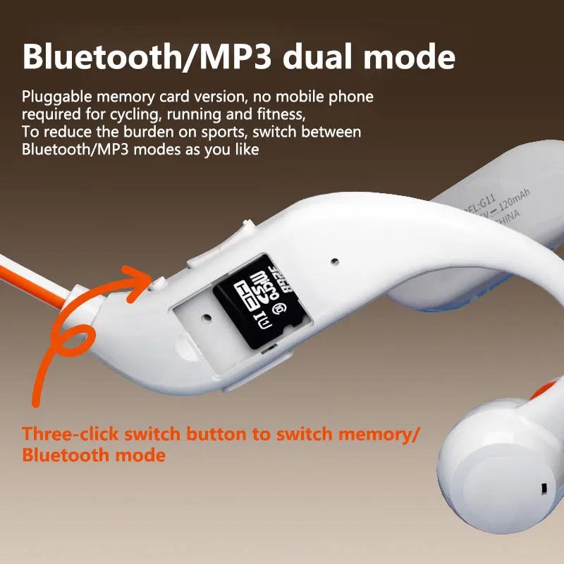 Air Conduction Bluetooth 5.4 Sports Headphones with LED Light Sports Headphones Qst