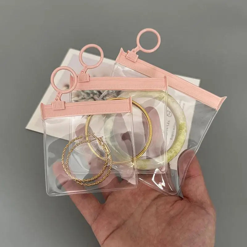 Pink EVA Zipper Jewelry Pouches | Clear Storage Bags 10 Pcs Jewelry Storage Pouches Qme