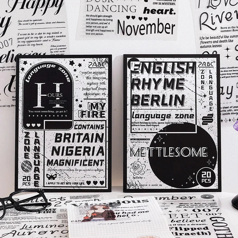 English Alphabet Large Sticker Book – DIY Scrapbook & Collage Craft Sticker Book Qme