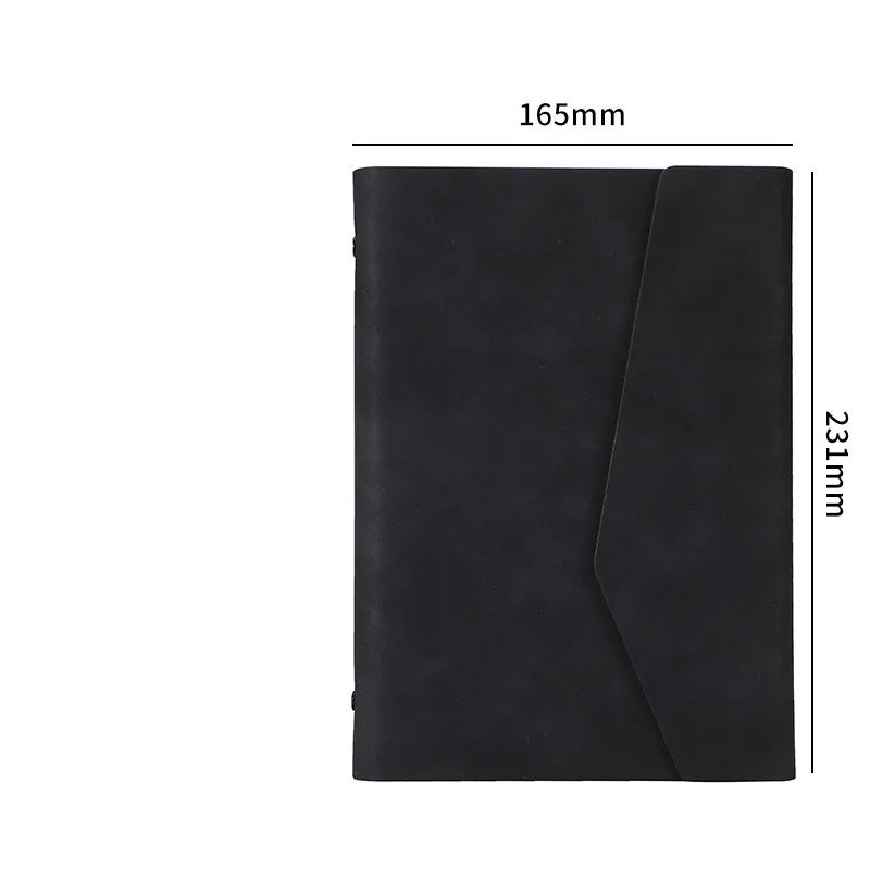 A5 6-Ring Binder Lined Paper Storage Pocket & Card Holder Ring Binder Planner Qme