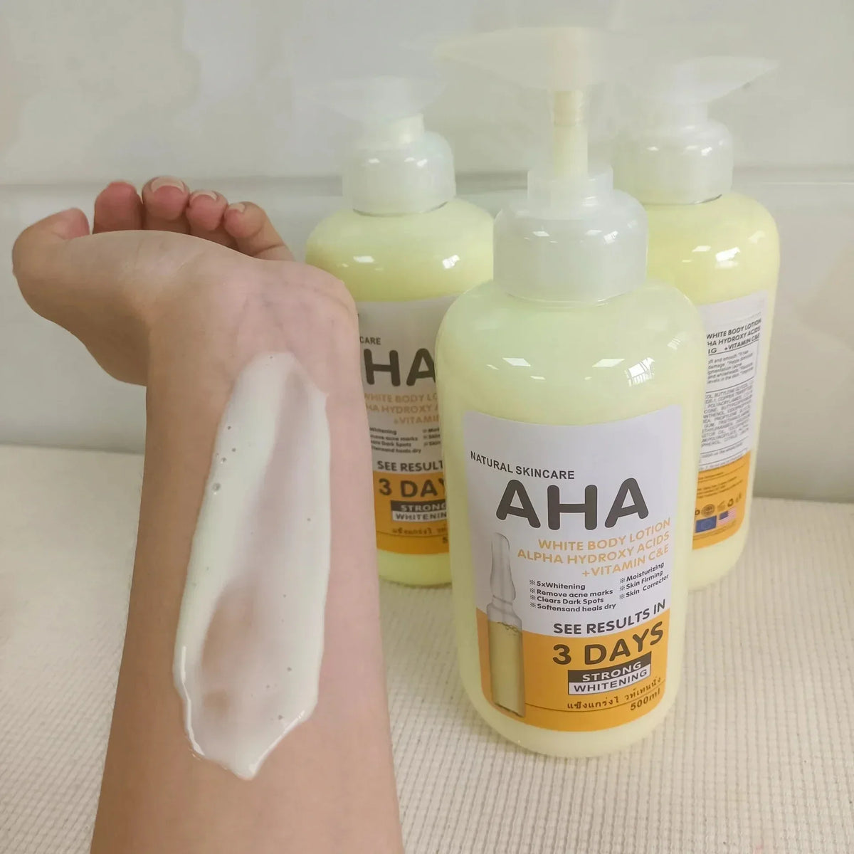 Whitening Body Cream Hydroxy Acids Vitamin C & E – 500ml Whitening Body Cream Qme