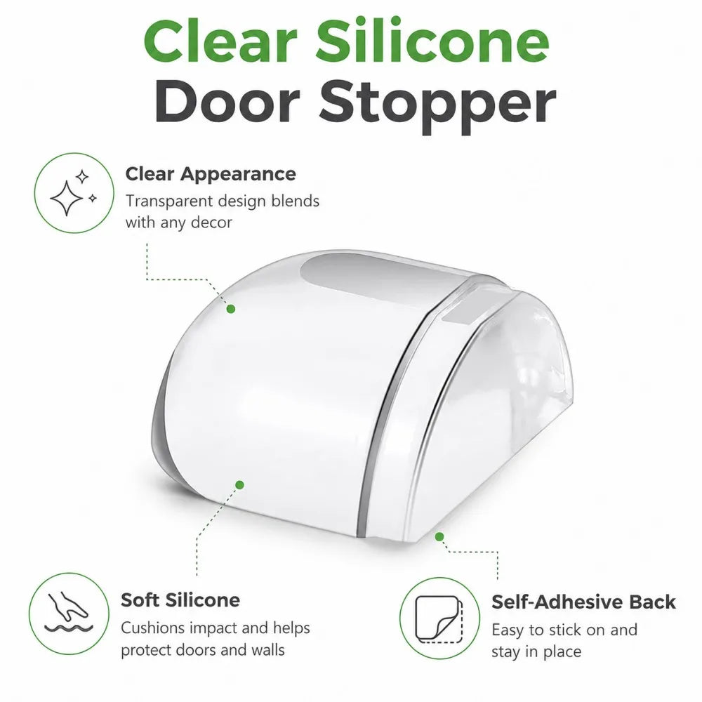 Silicone Doorstop Self-Adhesive Wall Protector | 8 Colors Silicone Door Stopper Qme