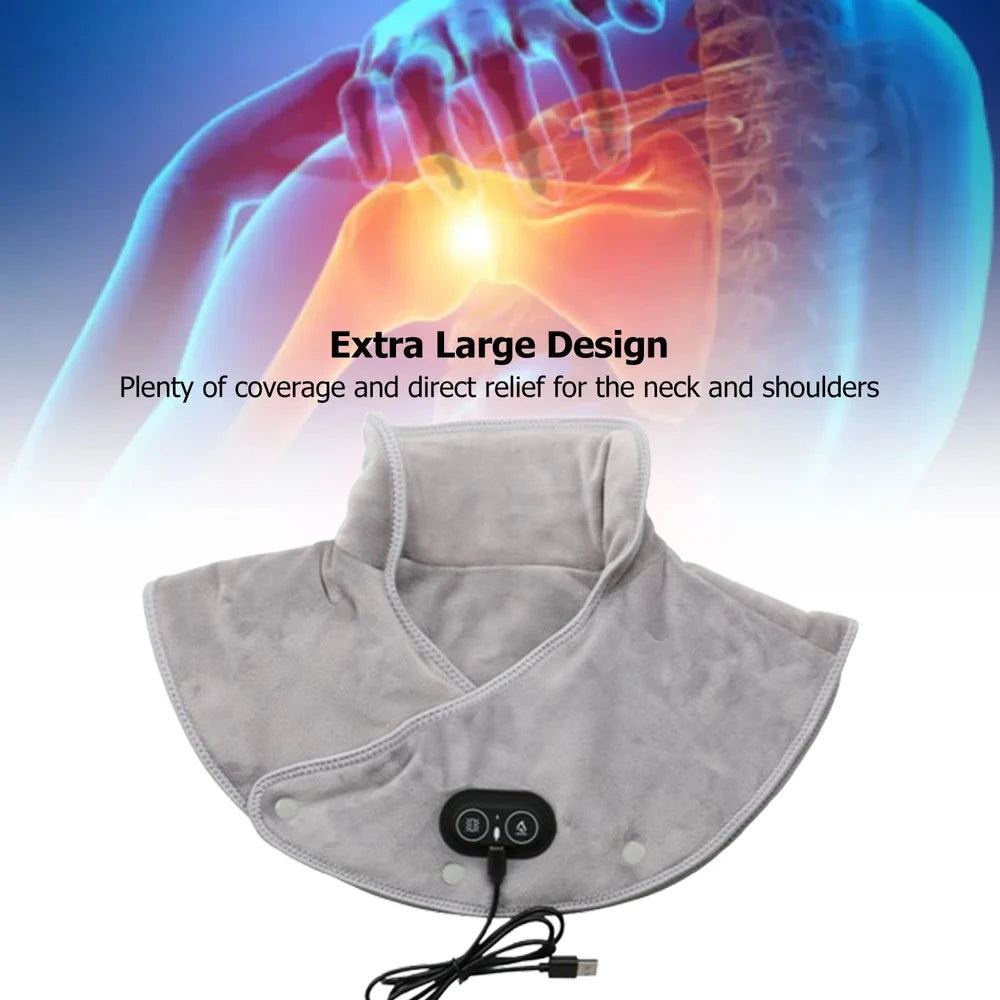 USB Electric Heated Neck & Shoulder Wrap – 3 Heat Settings Heated Neck Wrap Qst