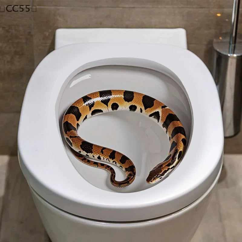 Cartoon Snake Bathroom Toilet Wall Sticker – Self-Adhesive PVC Bathroom Wall Sticker Qst