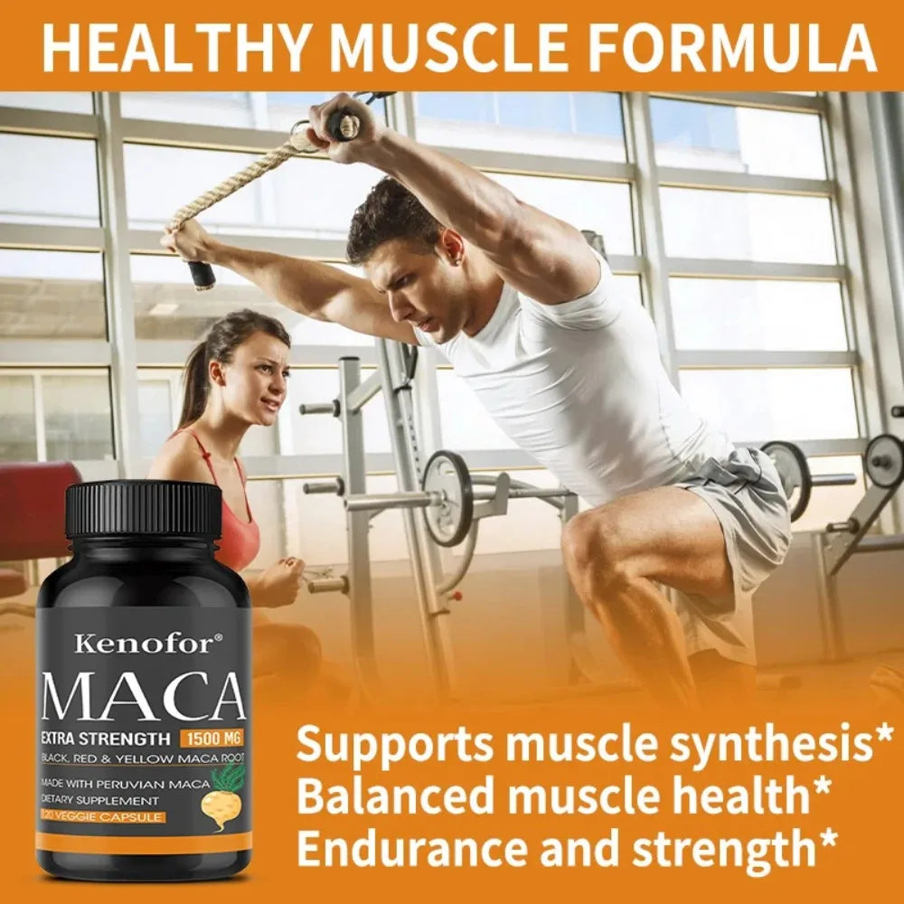 Premium Maca Root Capsules – Triple Maca & Black Pepper Blend Herbal Supplement Qst