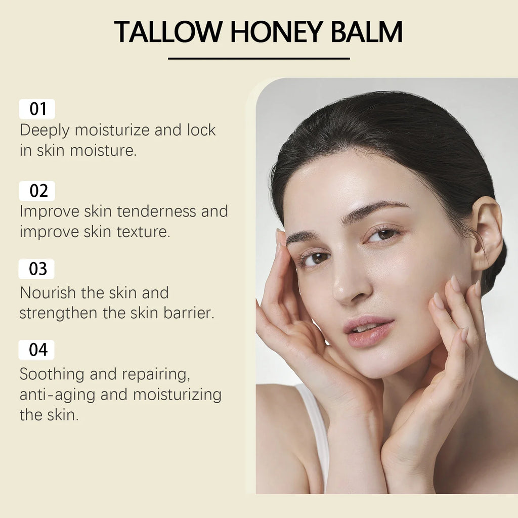Beef Tallow & Honey Balm – Face Cream & Body Lotion Face & Body Balm Qme