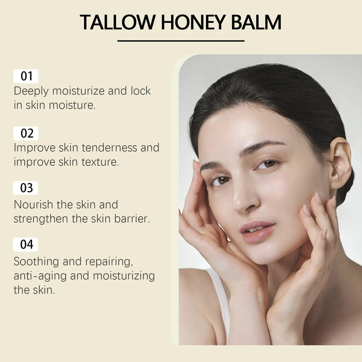 Beef Tallow & Honey Balm – Face Cream & Body Lotion Face & Body Balm Qme