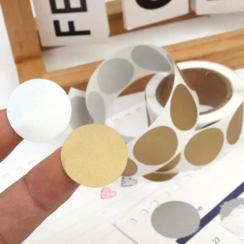 Round Scratch Off Stickers Gold Silver DIY Labels 300 Pcs Scratch Off Stickers Qme