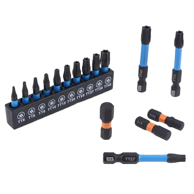 21-Pc S2 Steel Star Impact Drill Bit Set – Magnetic Hex Shank Impact Drill Bit Set Qme