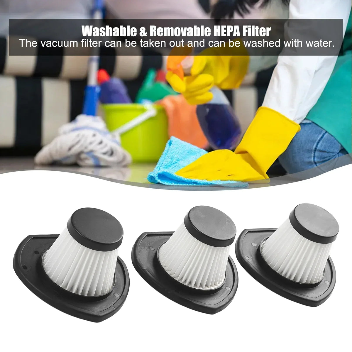 3-Pack R-6053 Vacuum Filter Replacement – Handheld & Cordless Vacuum Filter Qme Default Title