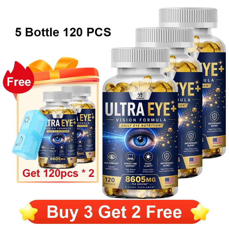 YIMIDUK Ultra Eye+ Capsules – Lutein, Zeaxanthin & Bilberry Eye Vision Supplement Qst 5x120pcs Best Offers