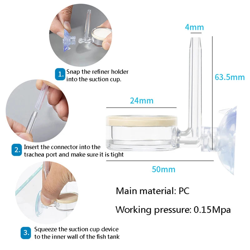 Aquarium CO2 Diffuser Atomizer – Transparent PC Ceramic Plate CO2 Aquarium Diffuser Qst