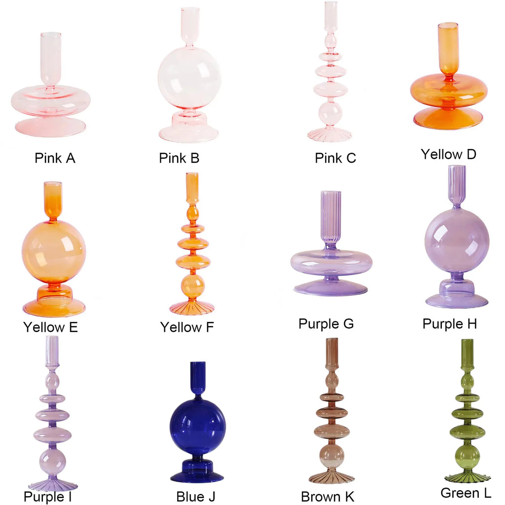 Glass Vase Centerpiece – Elegant Flower & Candle Holder Decorative Glass Vase Qme