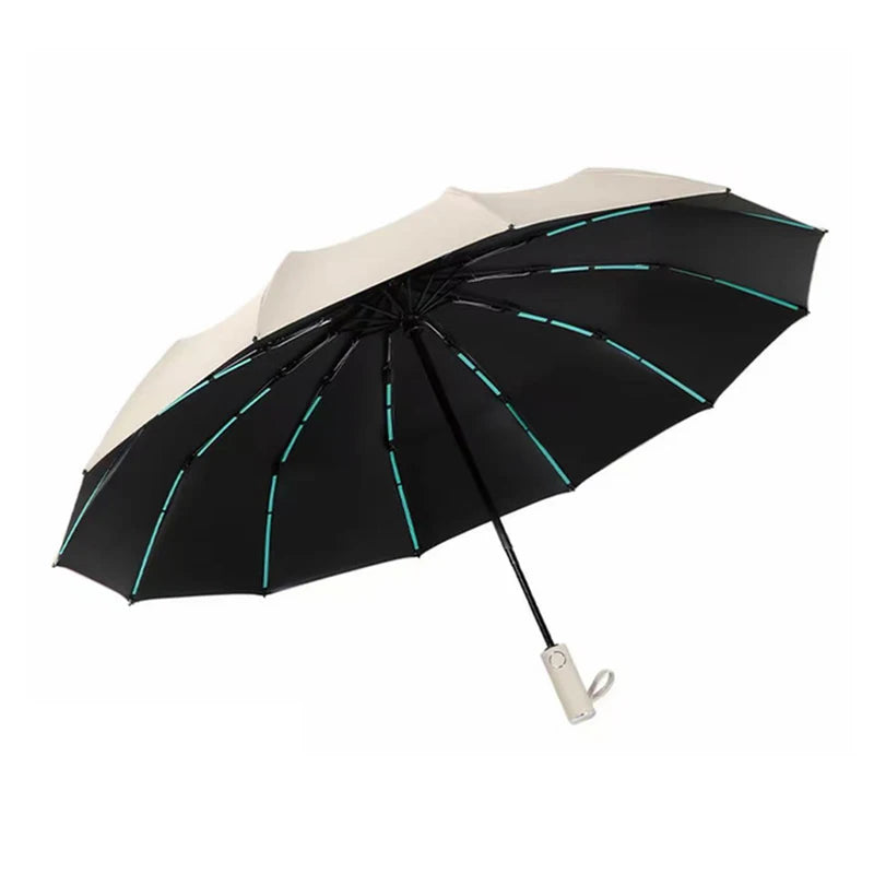 72-Bone Windproof Auto Folding Umbrella – UV & Rain Shield Folding Umbrella Qst