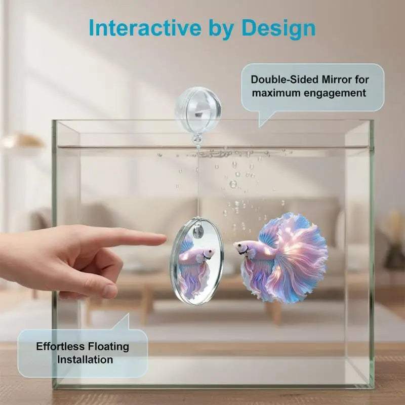 Floating Acrylic Betta Fish Mirror – Double-Sided Tank Toy Aquarium Fish Mirror Qst
