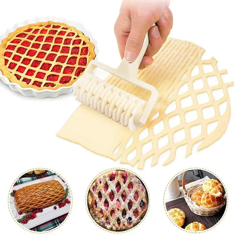 Mesh Lattice Dough Roller Cutter – Pastry & Pizza Baking Tool Lattice Dough Roller Qst