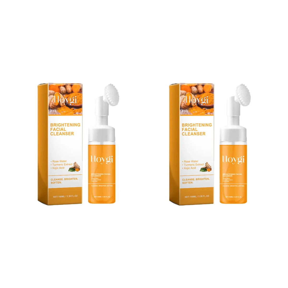 Turmeric & Kojic Acid Deep Cleansing Foam | Brightening Cleanser Facial Cleanser Qme 2Pcs 100ml Boxed