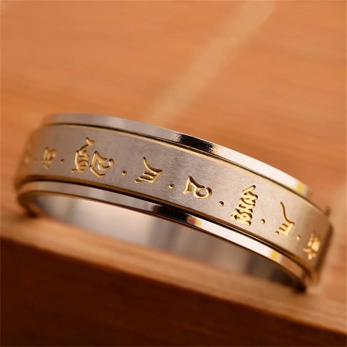 Men's Buddha Spinning Mantra Ring | Titanium Steel Lucky Charm Spinning Mantra Ring Qme