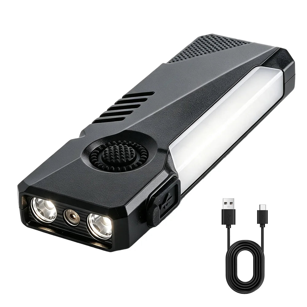 BORUiT 450LM LED Flashlight UV RGB Type-C Rechargeable Magnetic Torch LED Flashlight Torch Qst Black