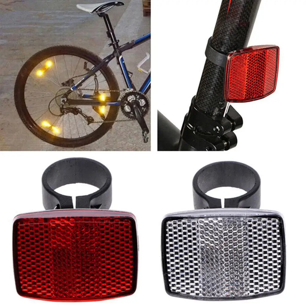 Bike Front & Rear Reflector Set with Mounting Bracket Bicycle Reflector Set Qme