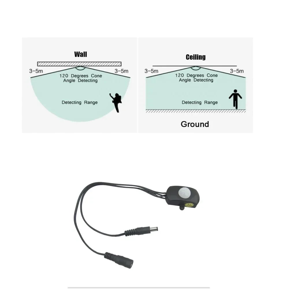 120° Outdoor PIR Motion Sensor for LED Light Strips DC 5-24V PIR Motion Sensor Qme