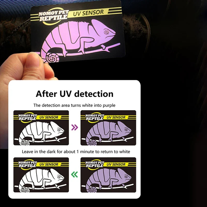 Reptile UVB Test Card – UV Lamp Bulb Strength Tester for Pets Reptile UVB Tester Qme
