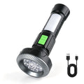 BORUiT LED COB Camping Flashlight – 11 Modes, Magnetic USB-C Camping Flashlight Qst Black