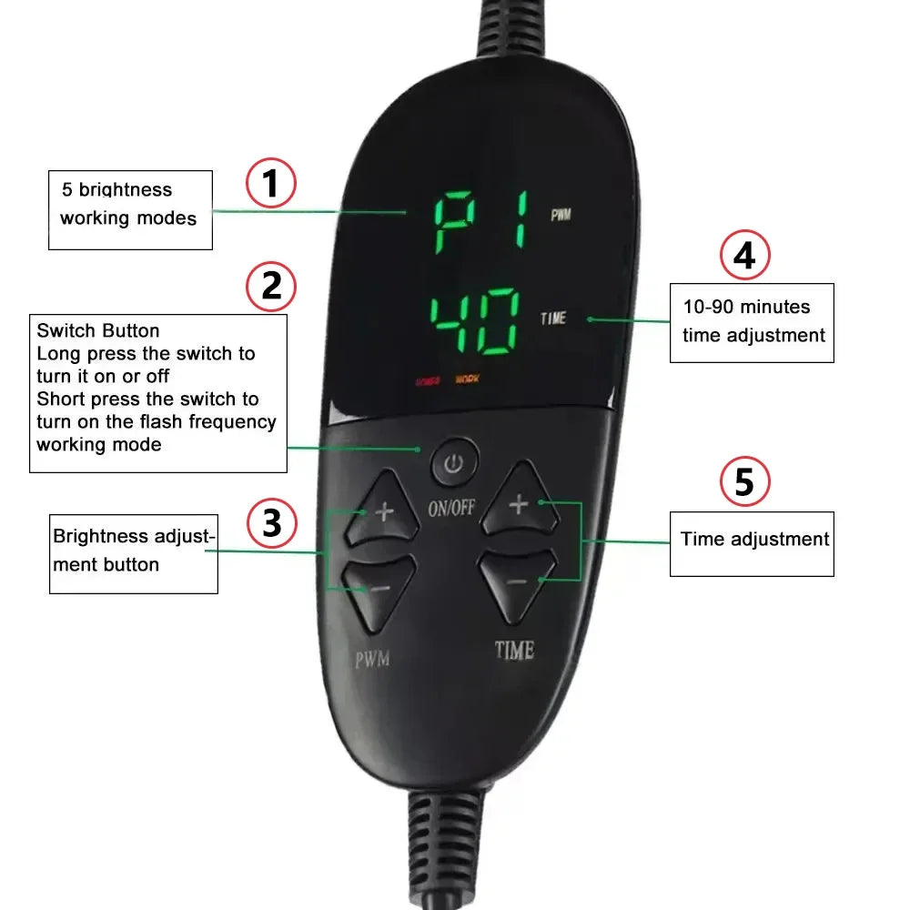 ZONGKUNG DC5521 Red Light Therapy Controller – Cap & Belt Light Therapy Controller Qst C Style