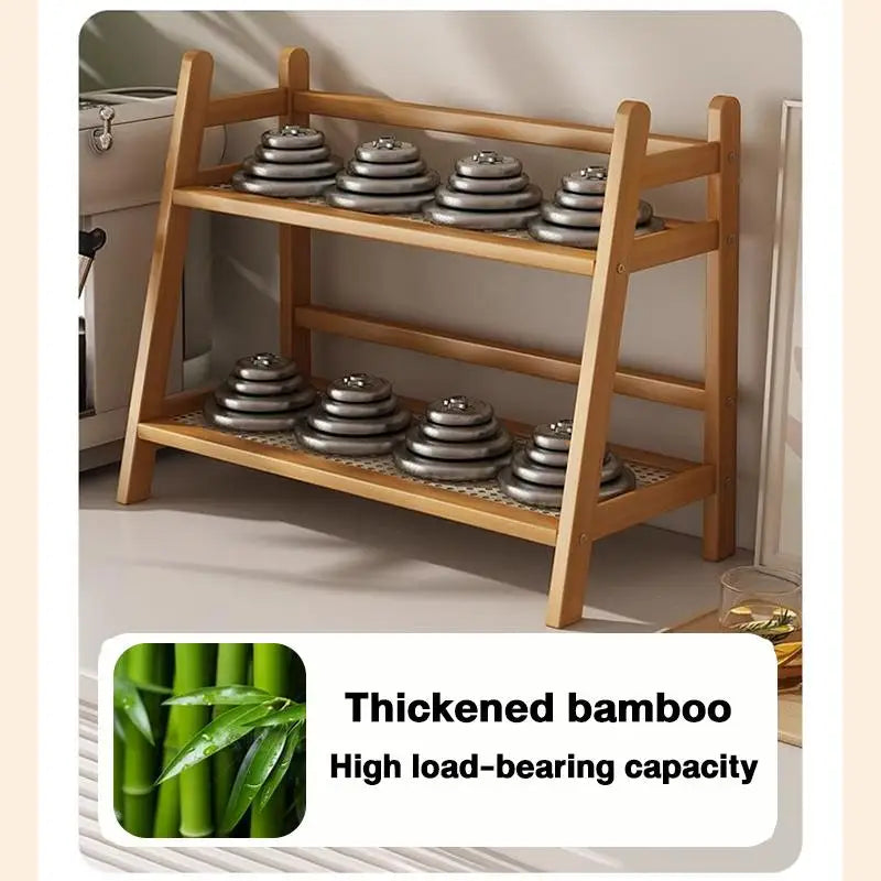 Bamboo Desktop Storage Rack – Removable Balcony & Office Organizer Bamboo Storage Rack Qme