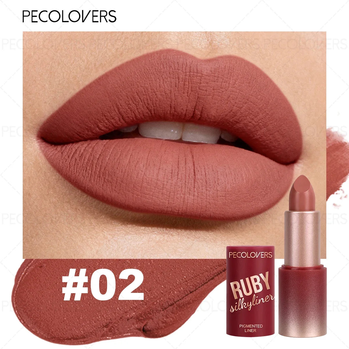 Qme Red Tube Lipstick | Waterproof, Non-Drying | 6 Shades Waterproof Lipstick Qme 02