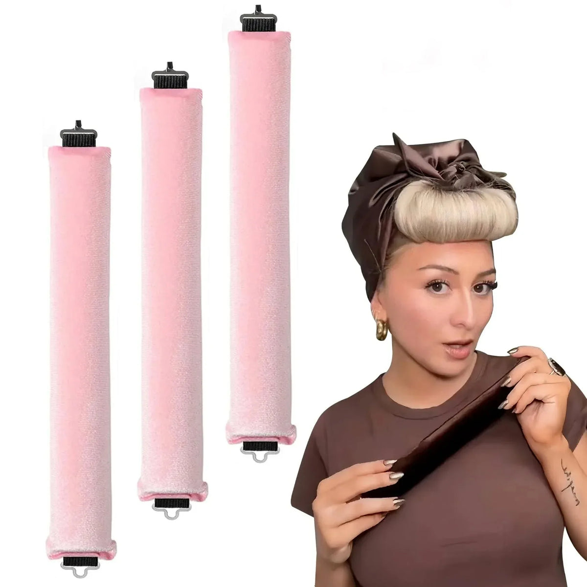 Heatless Hair Curler Headband – No Heat Foam Curling Rod Heatless Hair Curler Qme