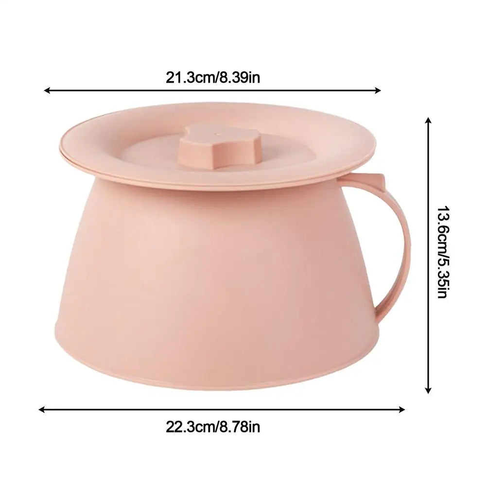 Portable Chamber Pot with Lid & Handle – 1.5L Bedpan Potty Portable Chamber Pot Qme Pink