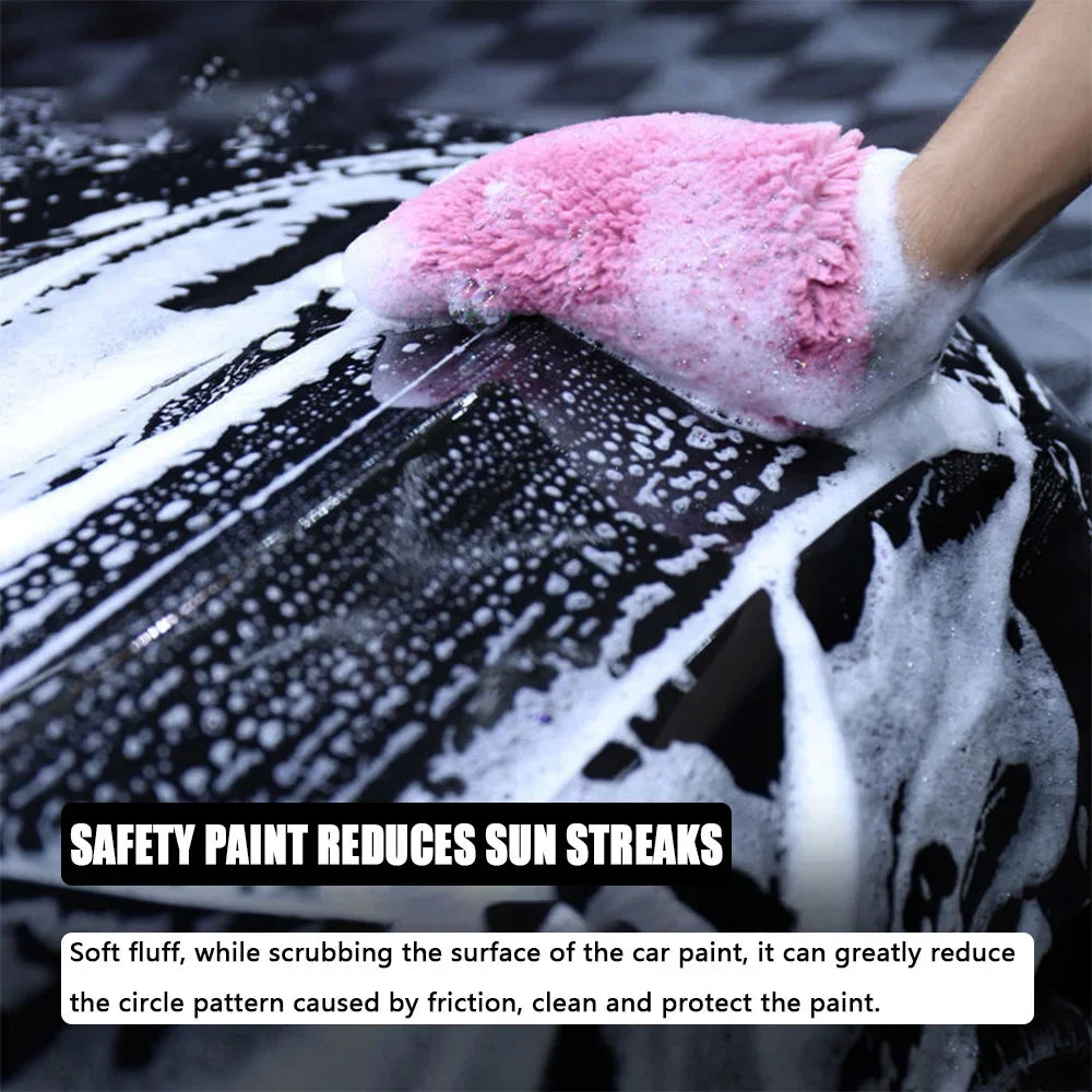 Microfiber Car Wheel Wash Brush – Non-Slip Soft Handle Car Detailing Brush Qme