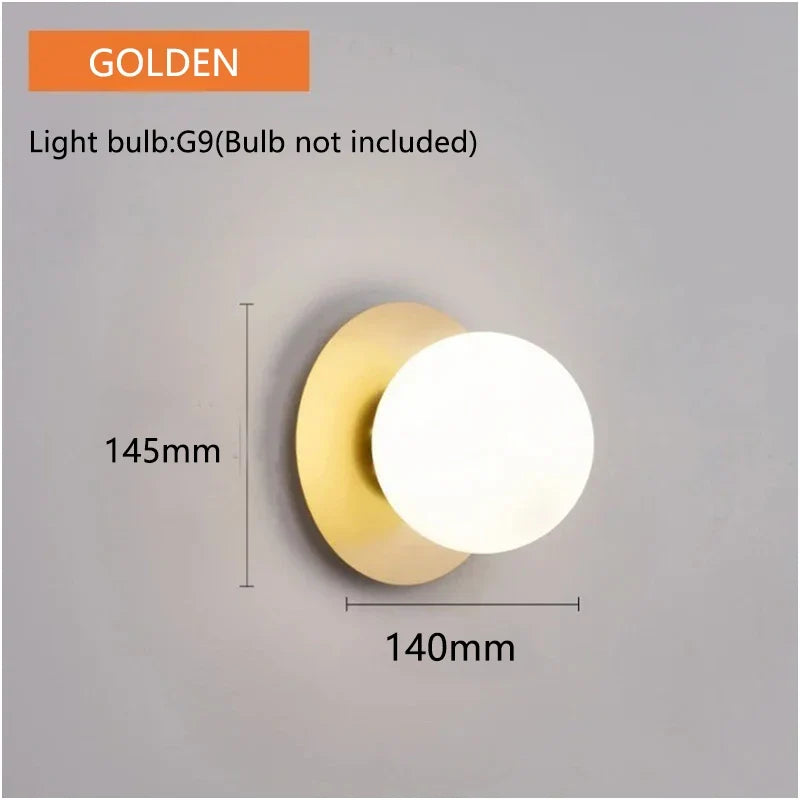 Modern Minimalist Nordic Bedside Wall Lamp | 4 Colors Wall Sconce Lamp Qme Small gold