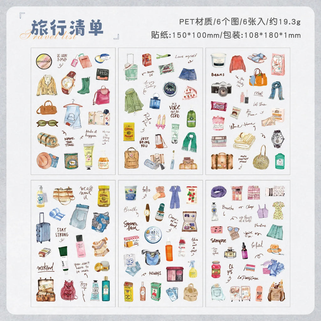 6-Sheet Cute Scrapbooking Sticker Book – DIY Junk Journal Supplies Scrapbooking Sticker Book Qme D