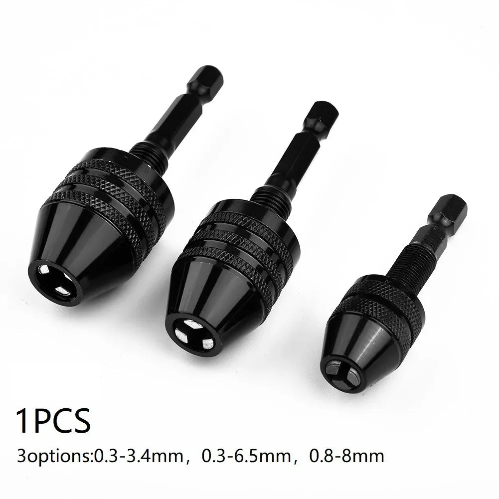 1/4" Hex Shank Keyless Drill Chuck Conversion Adapter Bit Drill Chuck Adapter Qme