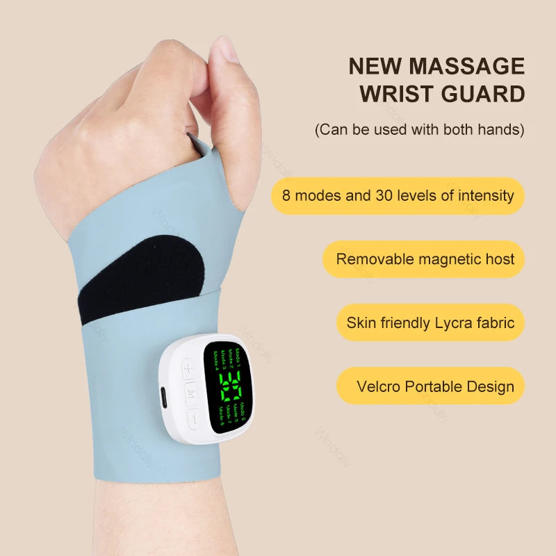 Windaily Electric Wrist Massager – 8 Modes, 30 Levels, Rechargeable Electric Wrist Massager Qst Blue
