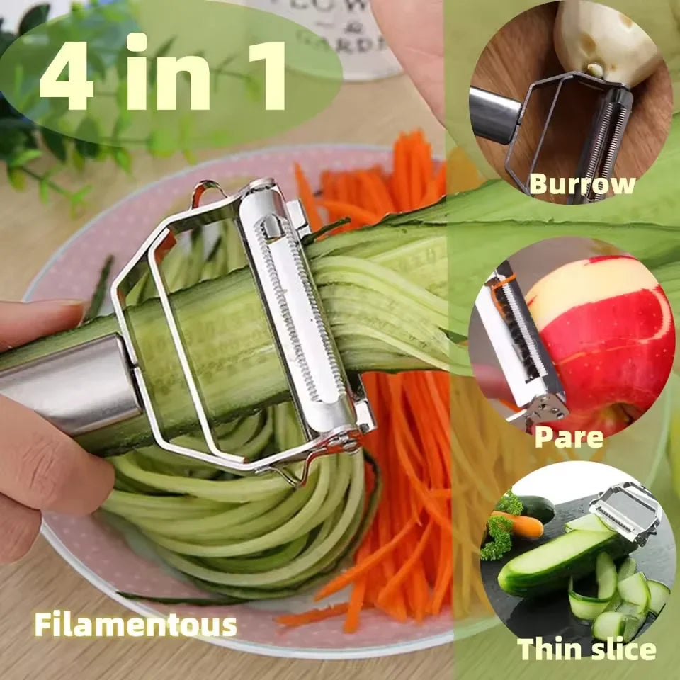 2-in-1 Stainless Steel Vegetable & Fruit Peeler Double Head Vegetable Peeler Qme