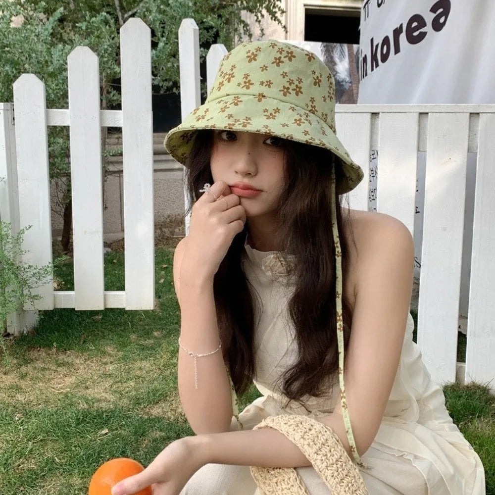 Floral Double-Sided Bucket Hat – Foldable Wide Brim Sun Hat Bucket Hat Qme