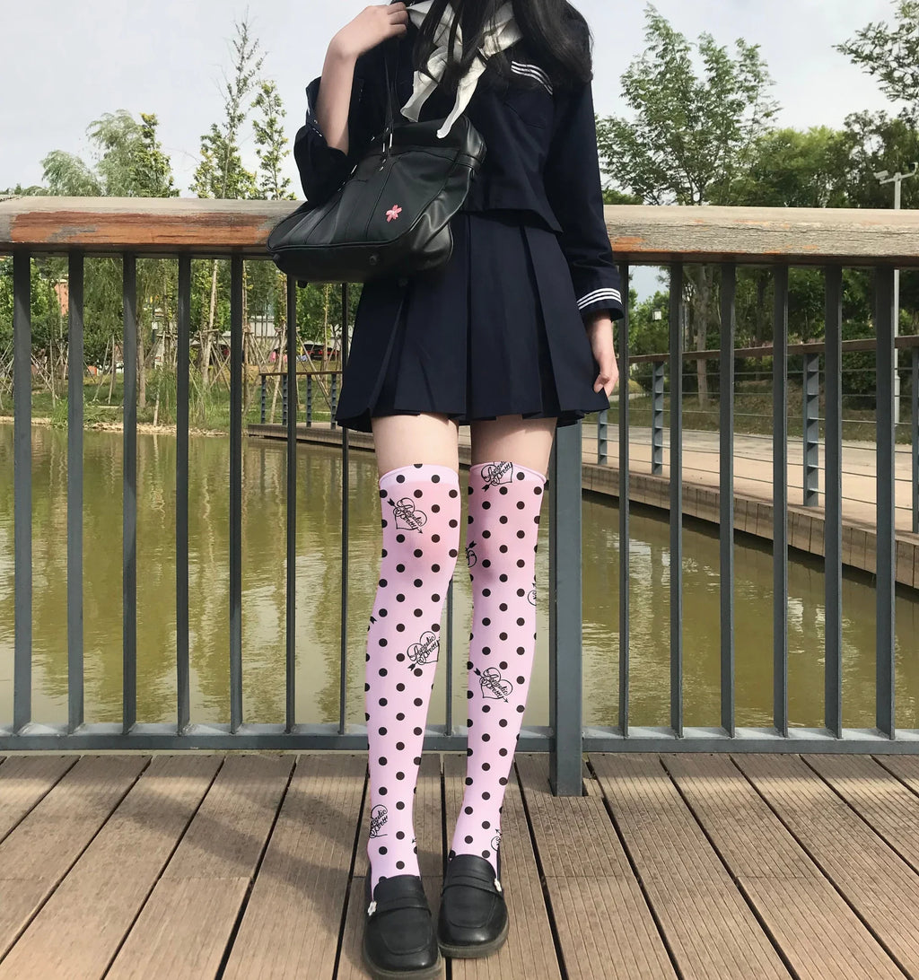Cartoon Strawberry Kawaii Over-Knee Stockings | 10 Colors Novelty Stockings Qme